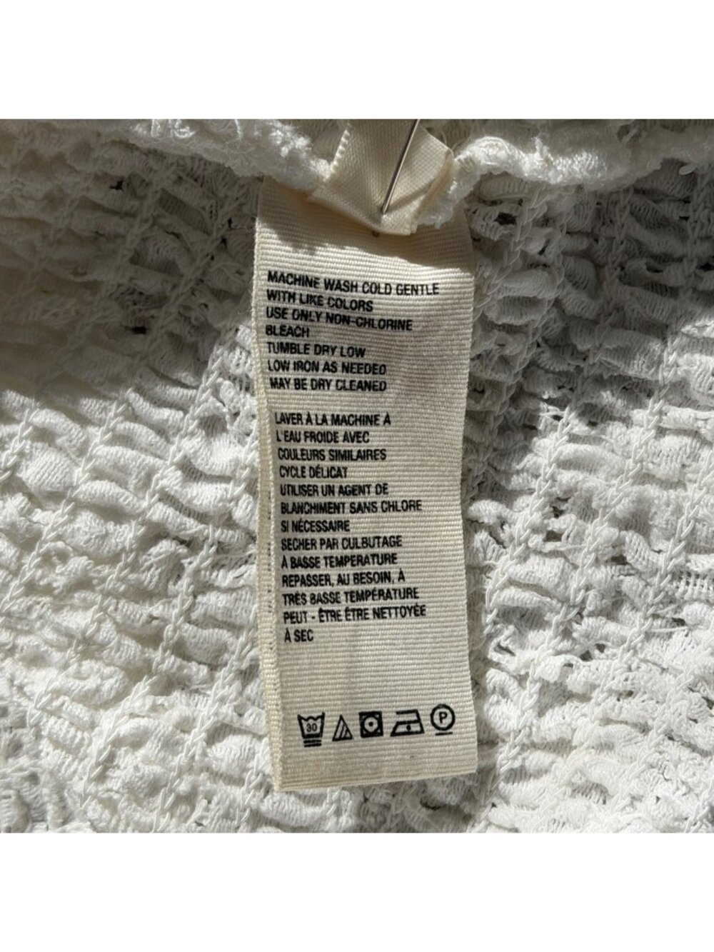 Free People Size L Top Milkmaid Lace Confection Square Neck Coquett White - Picture 9 of 9